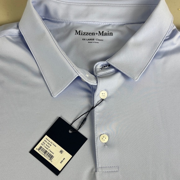 Mizzen+Main Versa SS Polo Sky Solid New with Tags - Picture 5 of 8